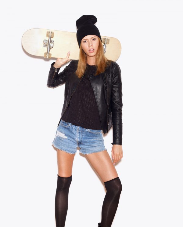 Skater Girl Style Leather Jacket